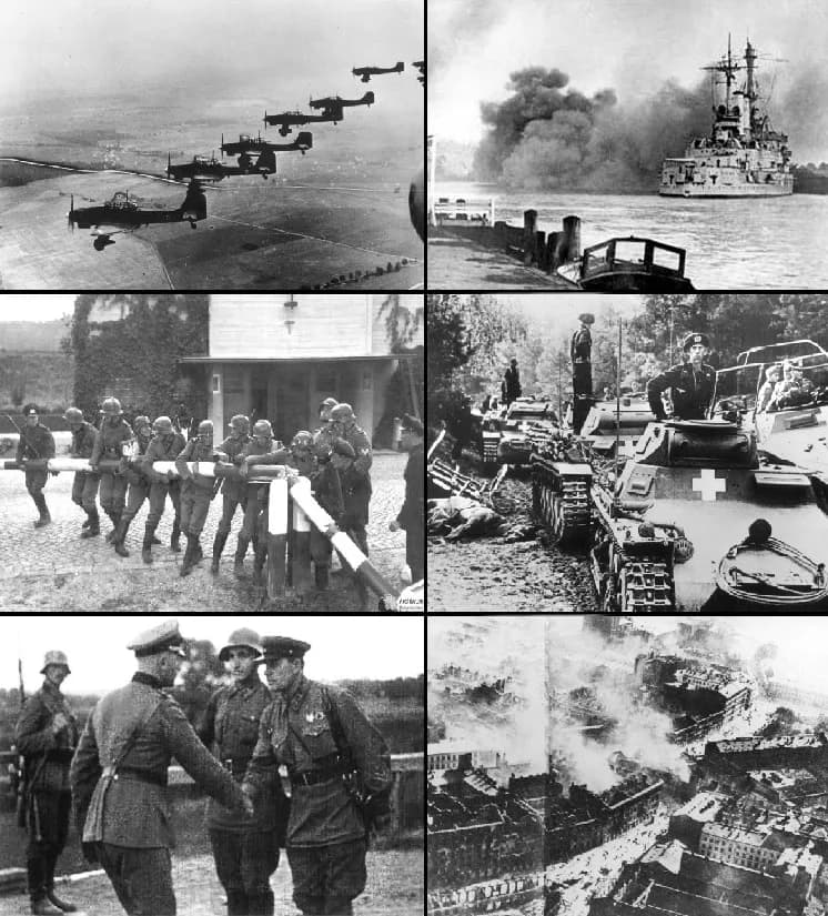 Carte de l'invasion de la Pologne, septembre 1939