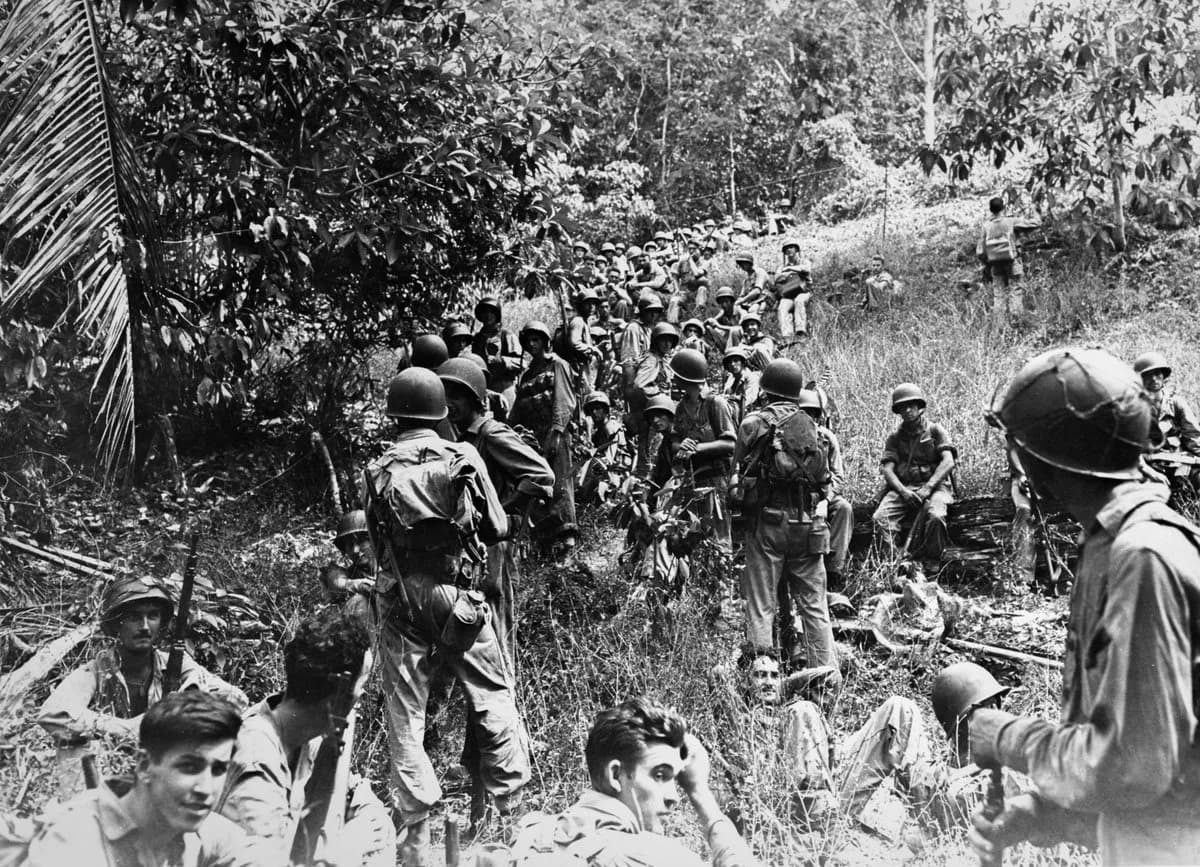 Marines américains au repos sur Guadalcanal