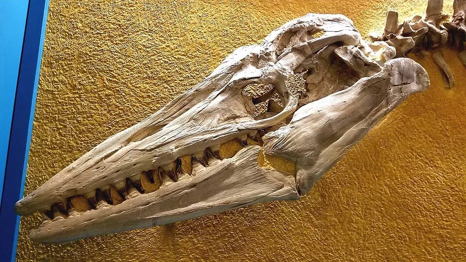 Crâne fossile de Tylosaurus proriger (FHSM VP-3) au Sternberg Museum